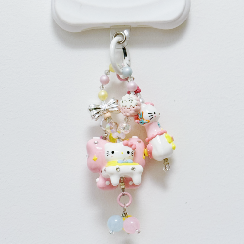 Hand Painted Doll Phone Charm-COUCH KITTY