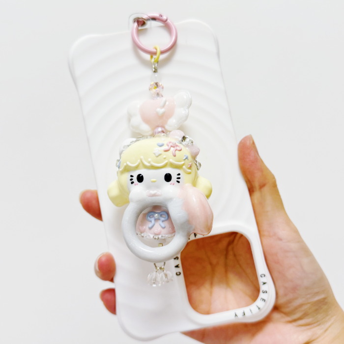 Hand Painted Doll Phone Charm-BABY KITTY