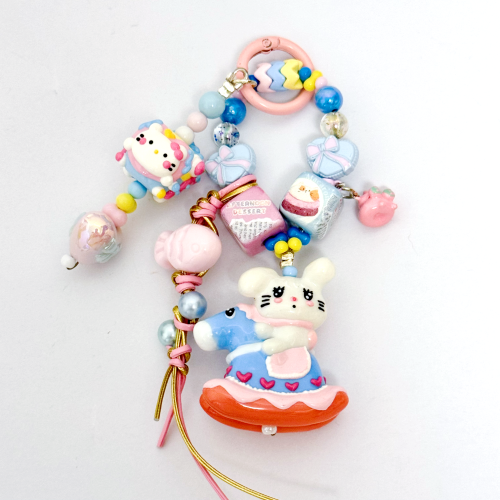 Hand Painted Doll Phone Charm-MIIKO ON HORSE