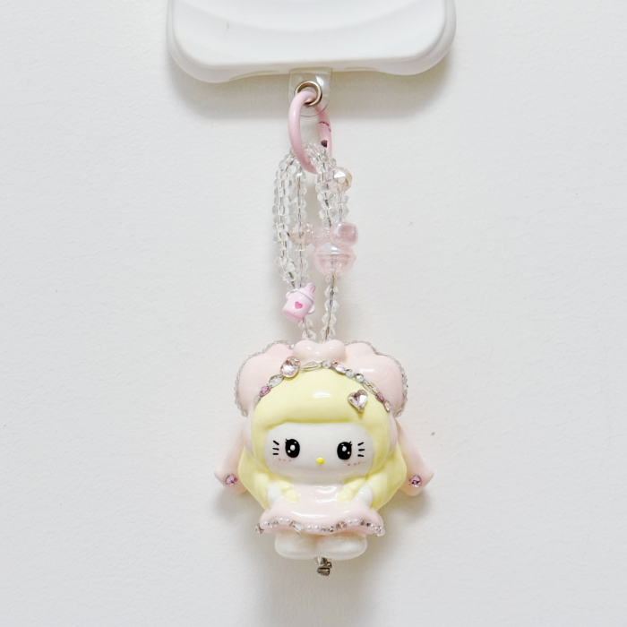 Hand Painted Doll Phone Charm-PRINCESS KITTY