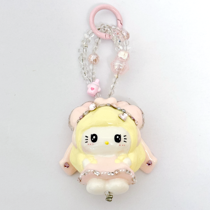 Hand Painted Doll Phone Charm-PRINCESS KITTY