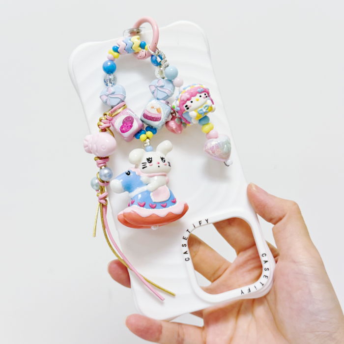 Hand Painted Doll Phone Charm-MIIKO ON HORSE