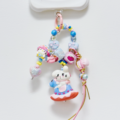 Hand Painted Doll Phone Charm-MIIKO ON HORSE