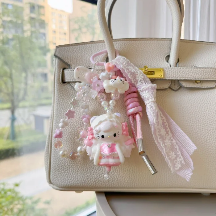 Hand Painted Doll BAG Charm-PRINCESS KITTY