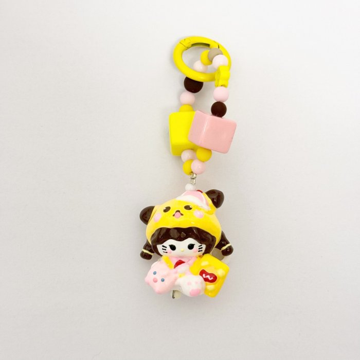Hand Painted Doll Phone Charm- Pikachu kitty