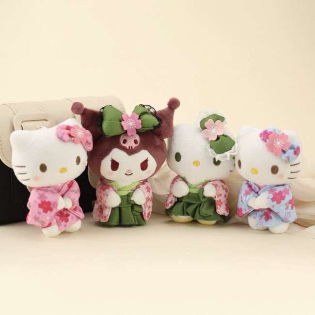 Plush dolls bag Charms Kimono kitty