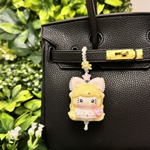 Hand Painted Doll Phone Charm-PRINCESS KITTY