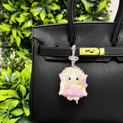 Hand Painted Doll Phone Charm- fairy  kitty