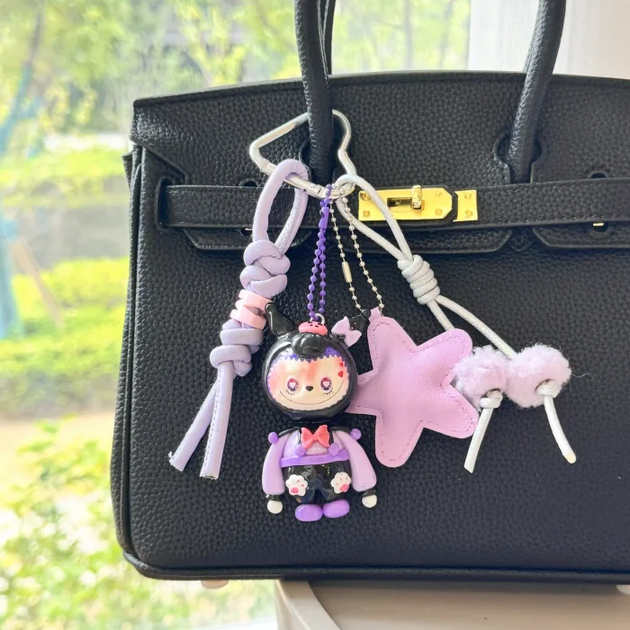 CLAY DOLLS-LABUBU KUROMI BAG CHARM