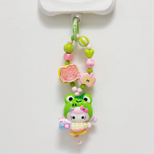 Hand Painted Doll Phone Charm keropi kitty