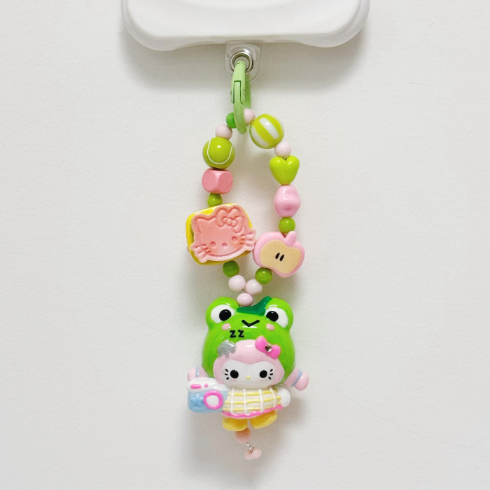 Hand Painted Doll Phone Charm keropi kitty