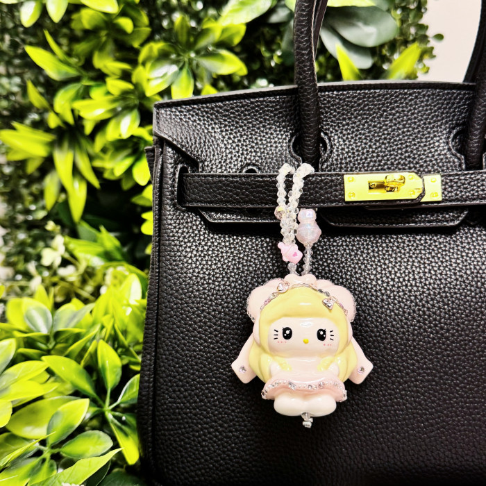 Hand Painted Doll Phone Charm-PRINCESS KITTY