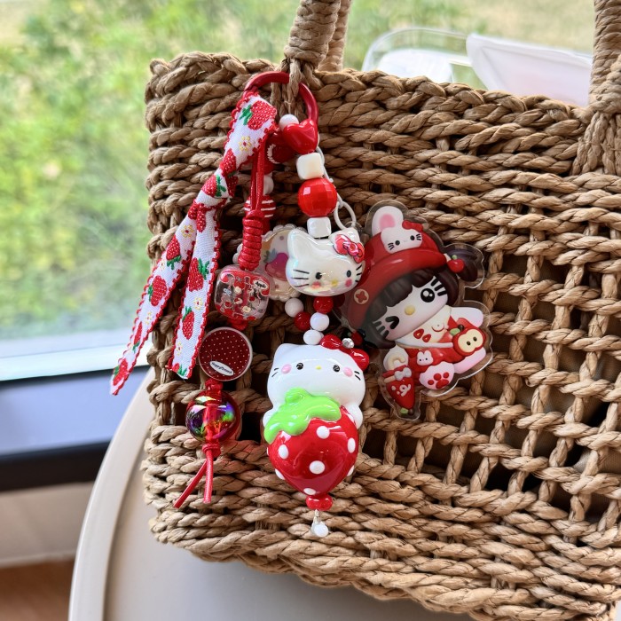 Hand Painted Doll Bag Charm Kitty