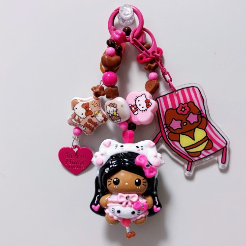 Hand Painted Doll Bag Charm Kitty