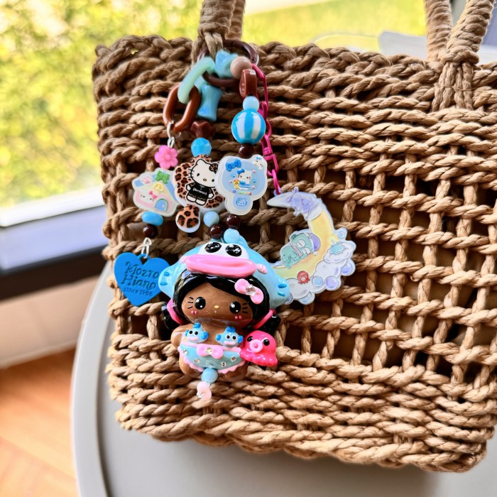 Hand Painted Doll Bag Charm Kitty