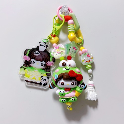 Hand Painted Doll Bag Charm Kitty