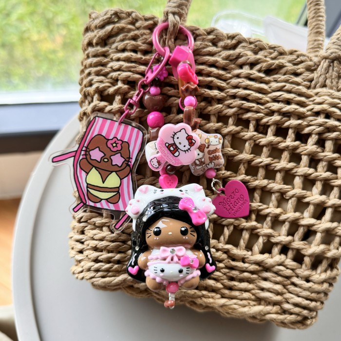 Hand Painted Doll Bag Charm Kitty
