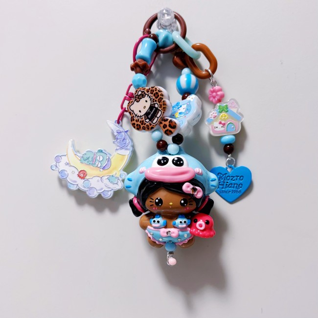 Hand Painted Doll Bag Charm Kitty