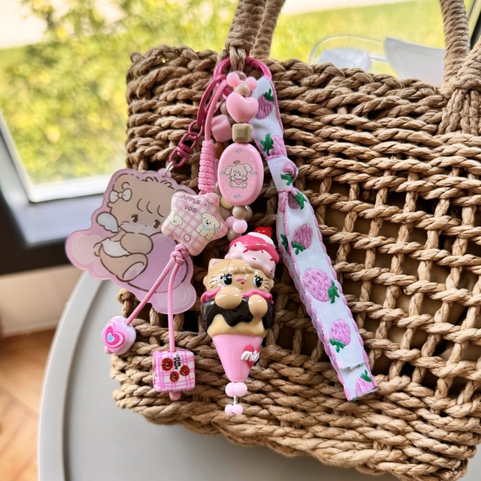 Hand Painted Doll Bag Charm Mikko