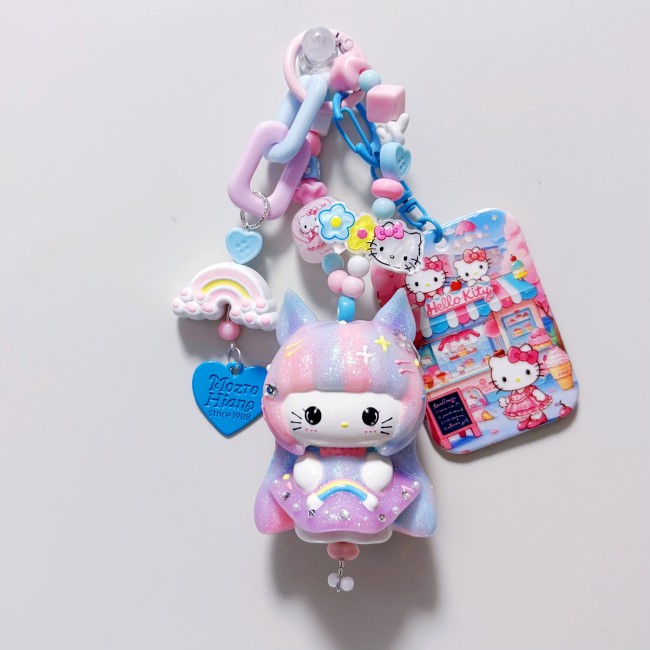 Hand Painted Doll Bag Charm Kitty