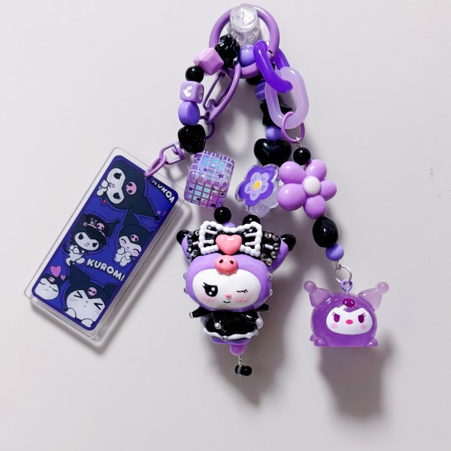 Hand Painted Doll Bag Charm Kuromi