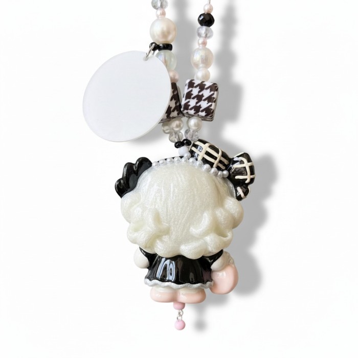 Hand Painted Doll Phone Charm=chanel style kitty