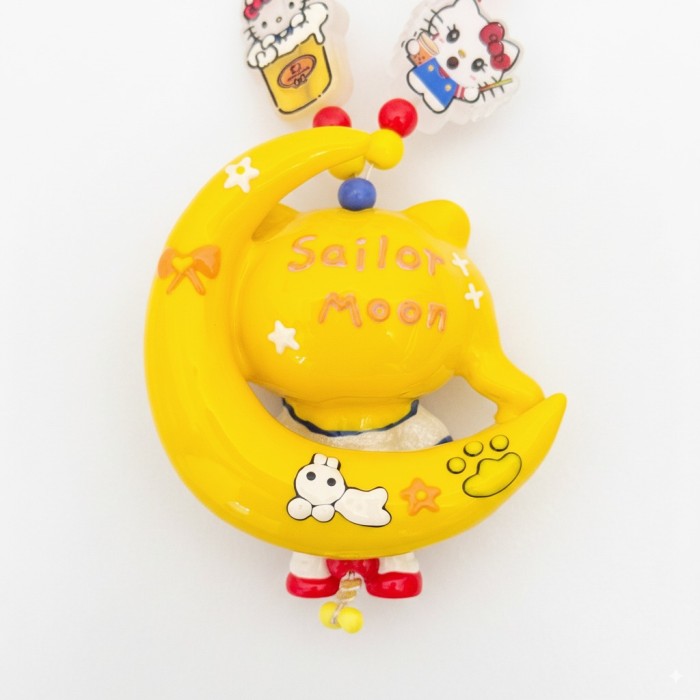 Hand Painted Doll BAG Charm SAILOR MOON KITTY
