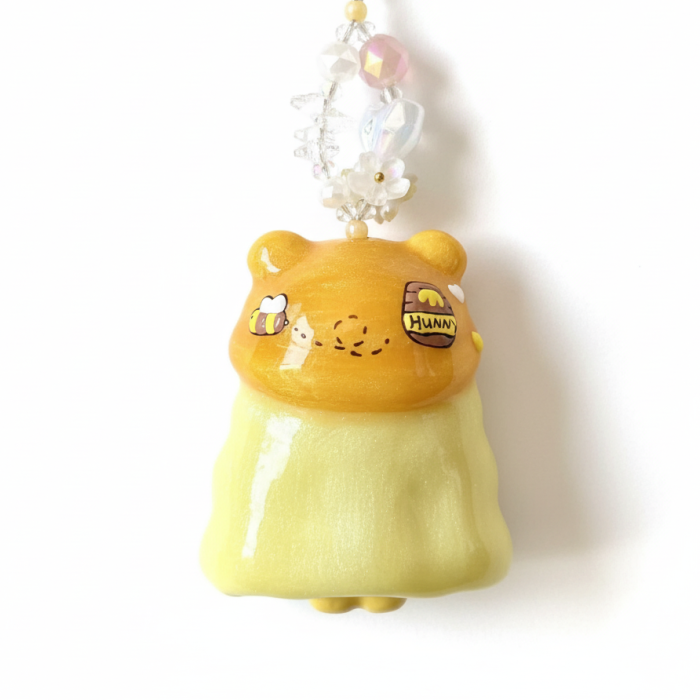 Hand Painted Doll BAG Charm-WINNIE POOH KITTY