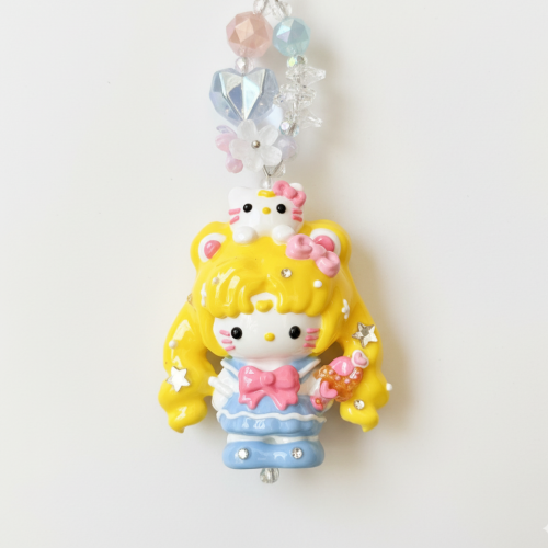 Hand Painted Doll BAG Charm- SAILOR MOON KITTY