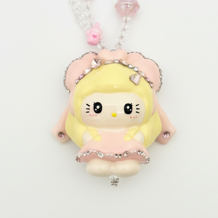 Hand Painted Doll Phone Charm-PRINCESS KITTY