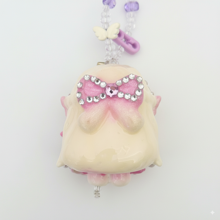 Hand Painted Doll Phone Charm- fairy  kitty