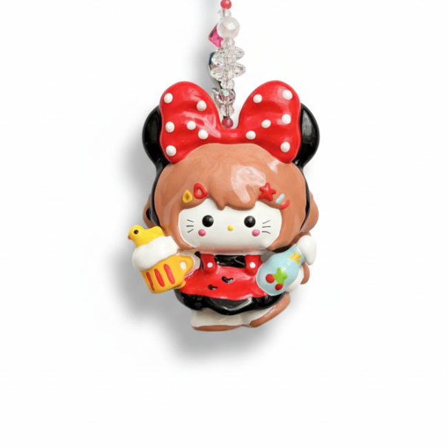 Hand Painted Doll BAG Charm-MINNIE KITTY