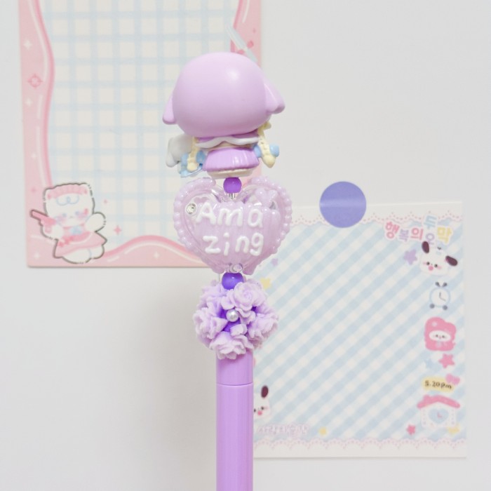 Beadable Ball Pen Purple