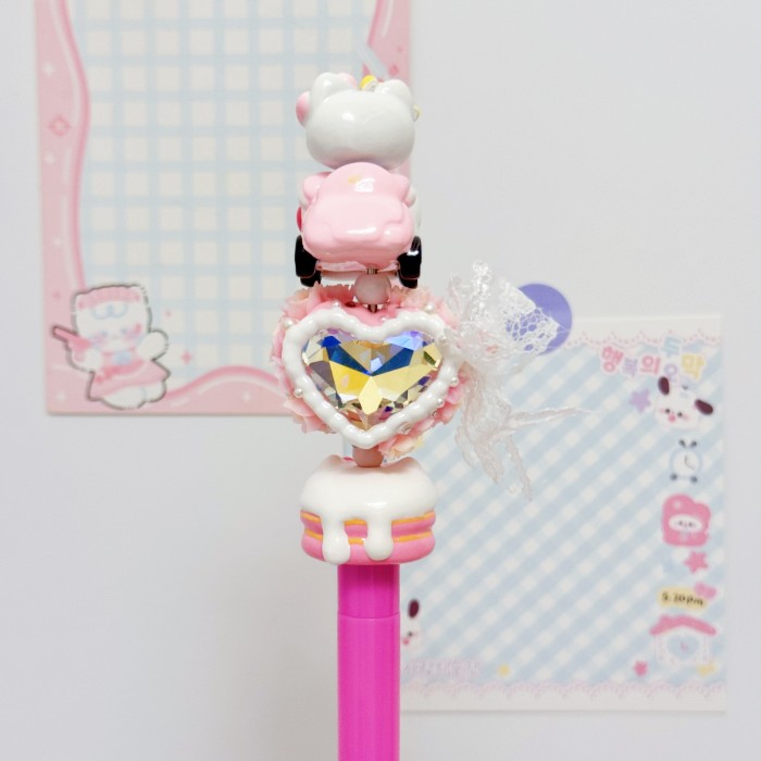 Beadable Ball Pen Barbie Pink Sanrio