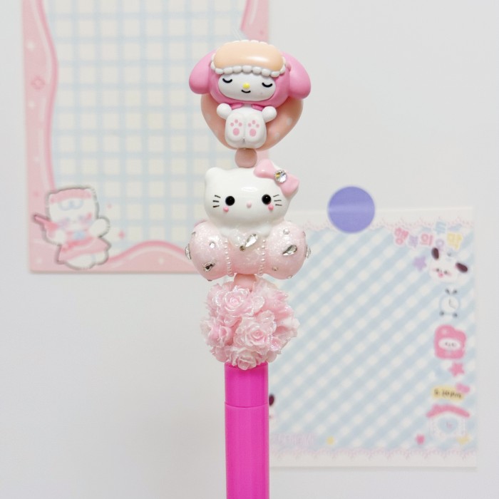 Beadable Ball Pen Barbie Pink Sanrio