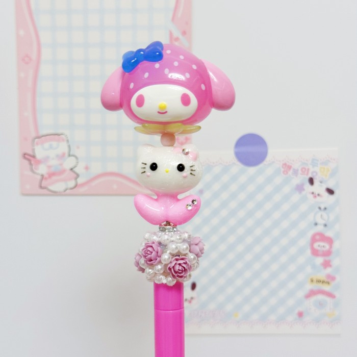 Beadable Ball Pen Barbie Pink Sanrio