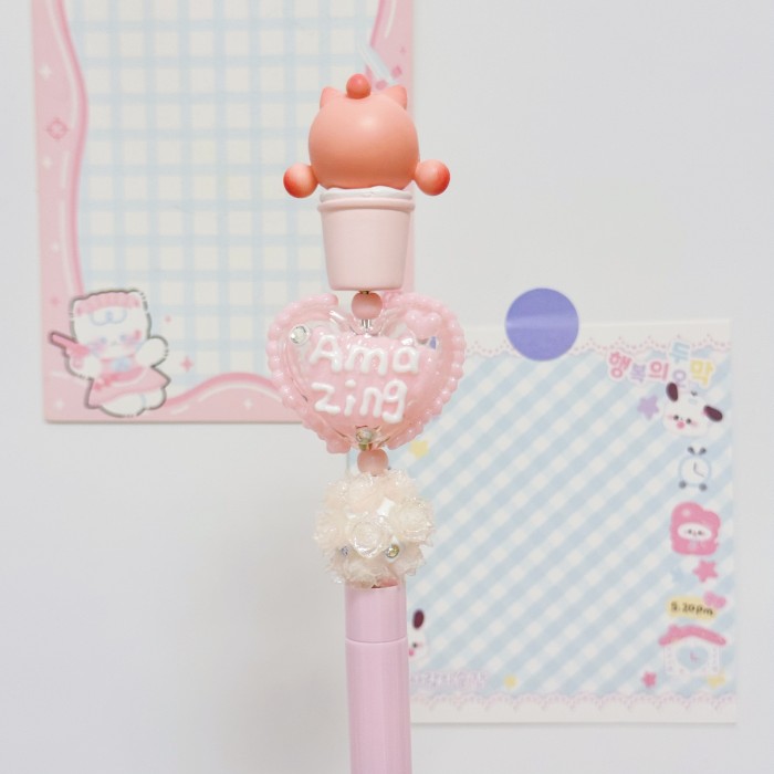 Beadable Ball Pen Pink
