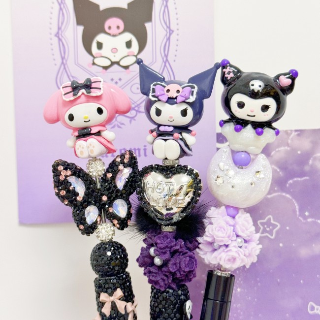 Beadable Ball Pen Kuromi & Melody