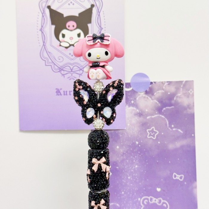 Beadable Ball Pen Kuromi & Melody