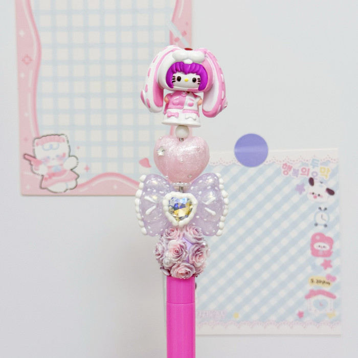 Beadable Ball Pen Barbie Pink Sanrio