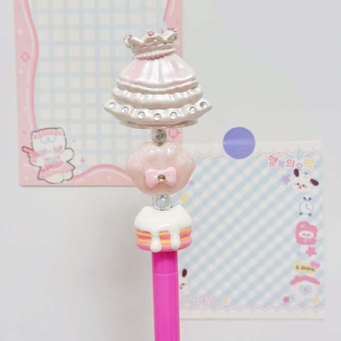 Beadable Ball Pen Barbie Pink Sanrio