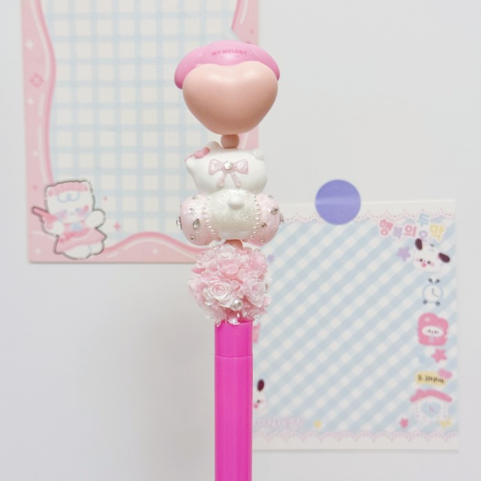 Beadable Ball Pen Barbie Pink Sanrio