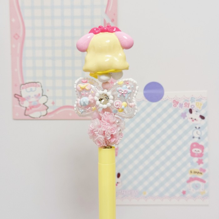 Beadable Ball Pen Yellow Kitty