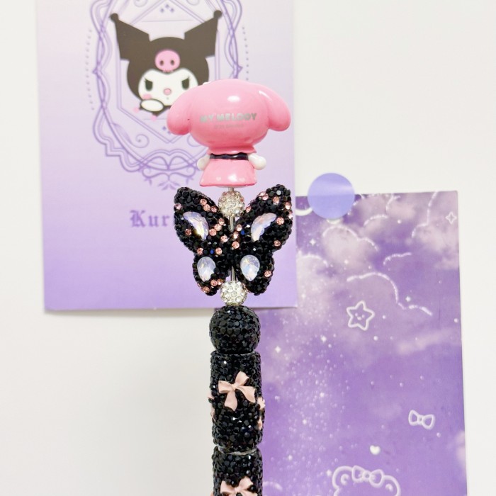Beadable Ball Pen Kuromi & Melody