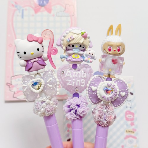 Beadable Ball Pen Purple