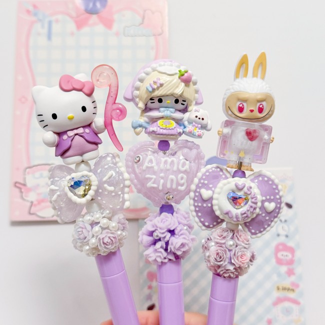 Beadable Ball Pen Purple