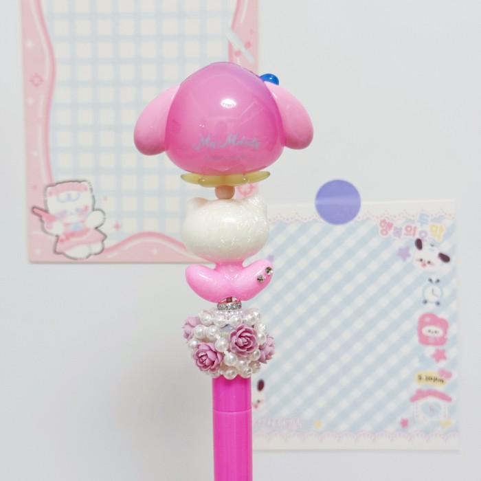 Beadable Ball Pen Barbie Pink Sanrio