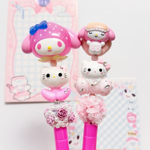 Beadable Ball Pen Barbie Pink Sanrio