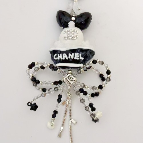 Hand Painted Doll Phone Charm-CHANEL STYLE SKULL PANDA