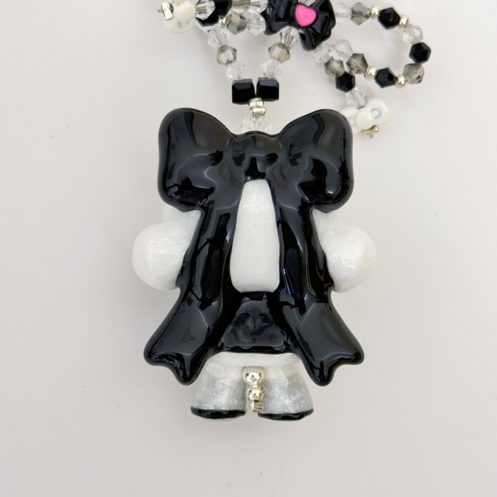 Hand Painted Doll Phone Charm-CHANNEL STYLE KITTY